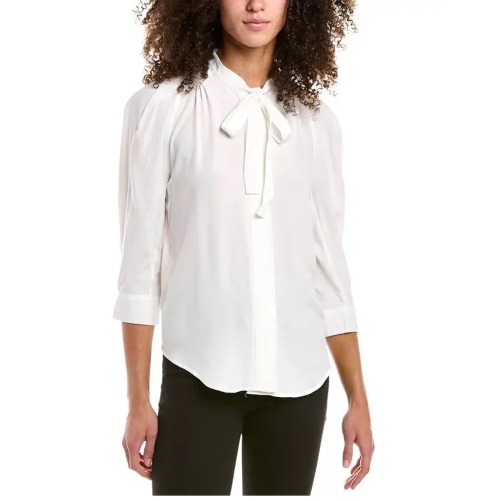 Zadig & Voltaire Touch Tie Neck Blouse- Large.
